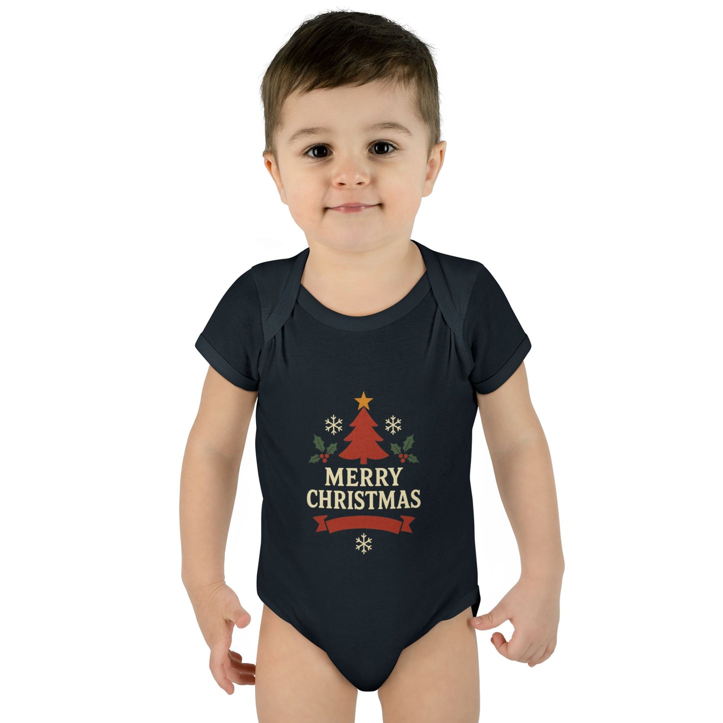 Unisex Cozy Merry Christmas Babysuit