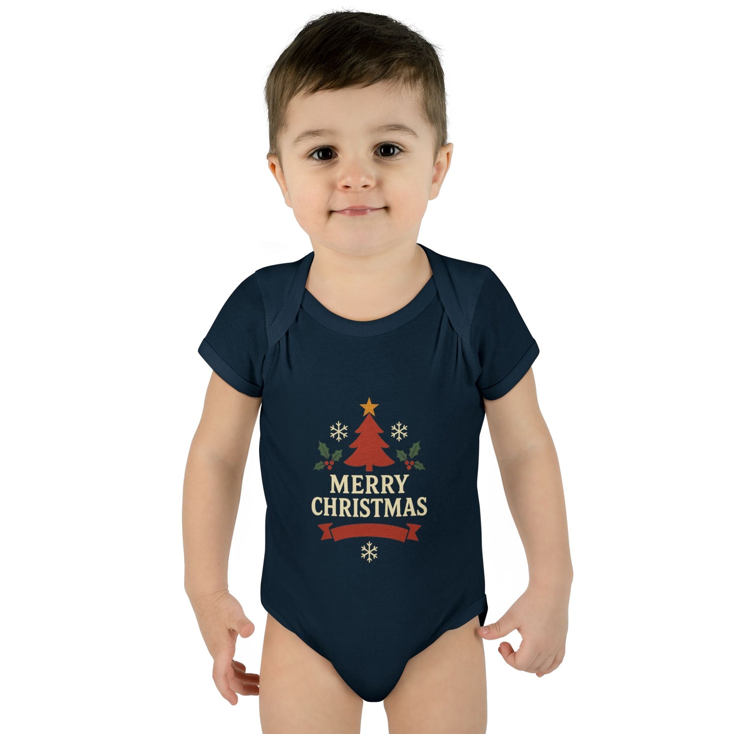 Unisex Cozy Merry Christmas Babysuit
